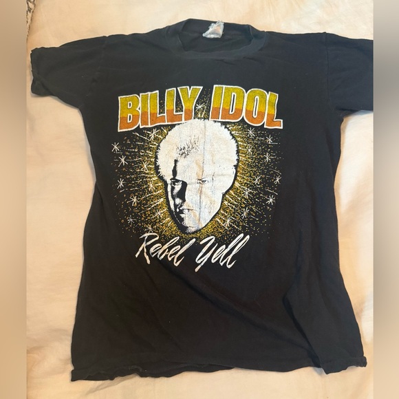 Other - Vintage 80s Billy Idol Rebel Yell Black Graphic Tee